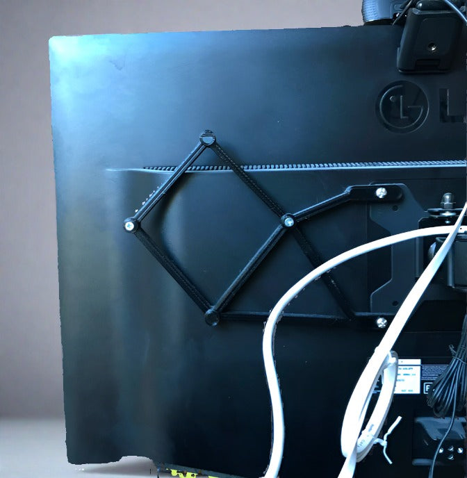 This bracket allows mounting a tp-link Archer AC1750 wireless router onto the back of a VESA-compatible LCD monitor, to keep the router off your desk and out of the way. Requires two #6 wood screws. Screw them into the holes on the bracket (see photo) and then hang the wireless router on the screws. Works whether or not the monitor is mounted on a VESA bracket. If the monitor is not mounted on a VESA bracket, you may need some washers to fill the space where the bracket would go. 