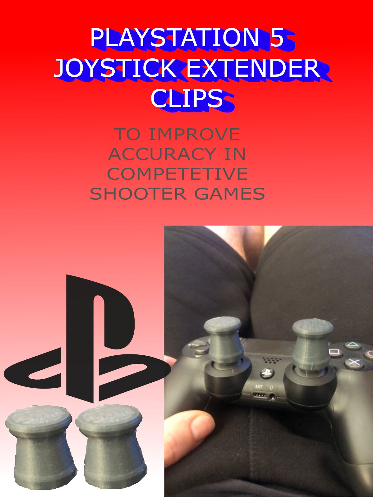 PlayStation 4/5 Joystick Extender Clips